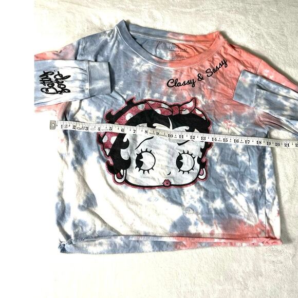 Betty Boop Tie Dye Crop Top “Classy & Sassy” Long Sleeve M - Picture 3 of 6